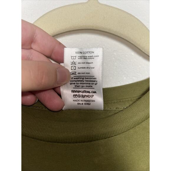 RIPNDIP Shirt Mens Small Green Merna Lisa Mona L/S Back Graphic T-Shirt - Picture 3 of 6